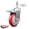 Service Caster 5 Inch Red Polyurethane Swivel 10mm Stem Caster with Total Lock Brake SCC SCC-TSTTL20S514-PPUB-RED-M1015 - alternate 1